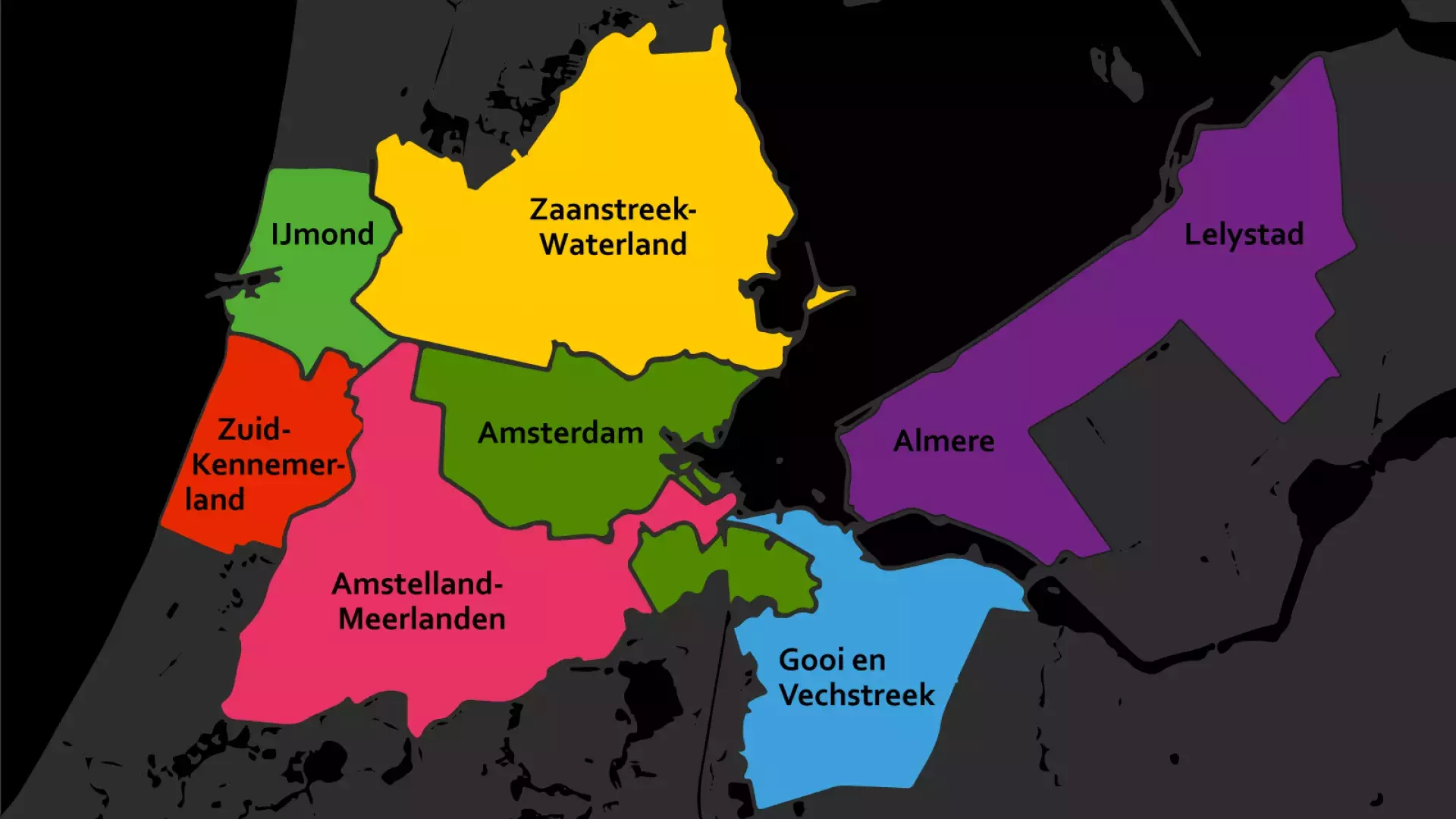 kaart Metropoolregio Amsterdam